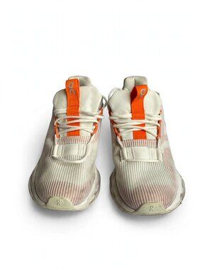 On Cloud White/Orange Running Shoes, CloudTec, Women's US 7 (EU 38)